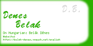 denes belak business card