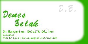 denes belak business card